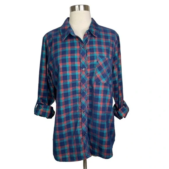 Stitch Fix l Market & Spruce Plaid Corduroy Button Down, Large - Picture 2 of 8